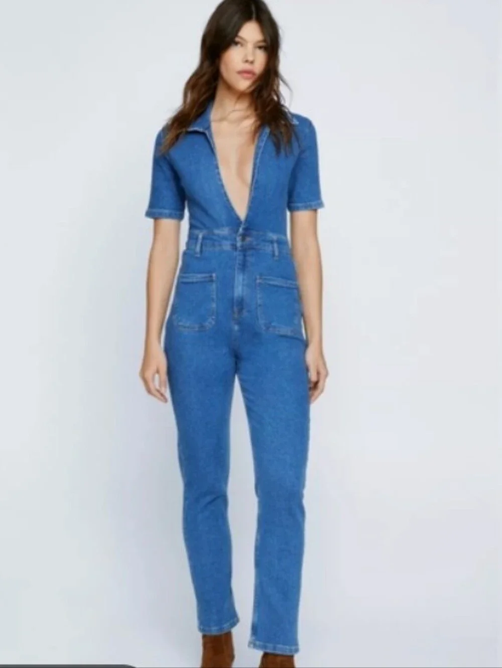 Nasty Gal Boiler Suit Romper Sz 4 - Picture 1 of 8